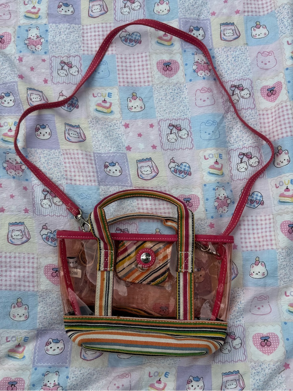 Tommy Hilfiger mini crossbody clear pink